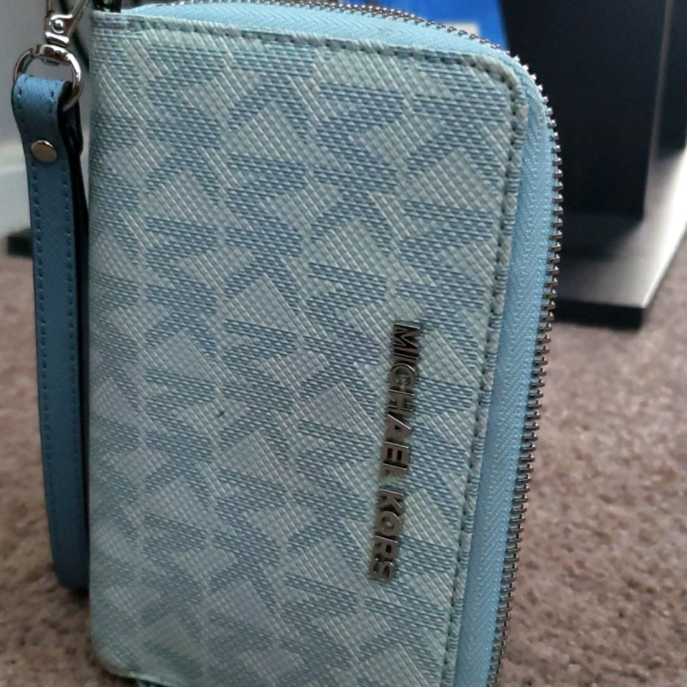 Light Blue MK wristlet